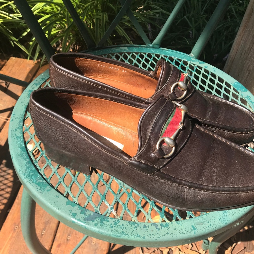 Gucci Horse bit loafers. Dark brown. 12